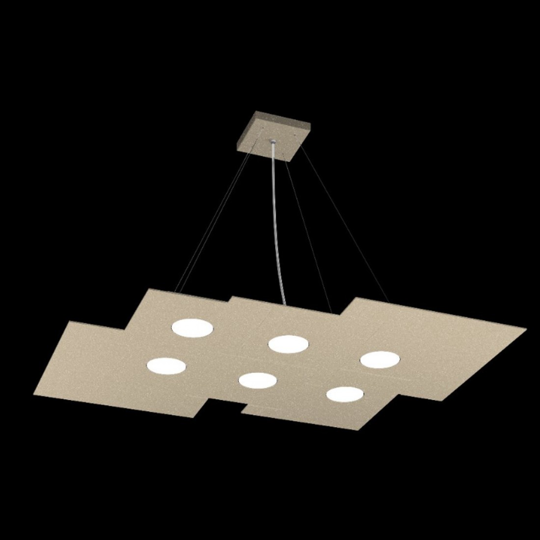 Rechteckiger weißer LED-Kronleuchter aus Metall, 8 Lichter ohne Treiber.