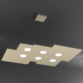 Lustre led rectangulaire en métal blanc, 8 lumières sans conducteur.