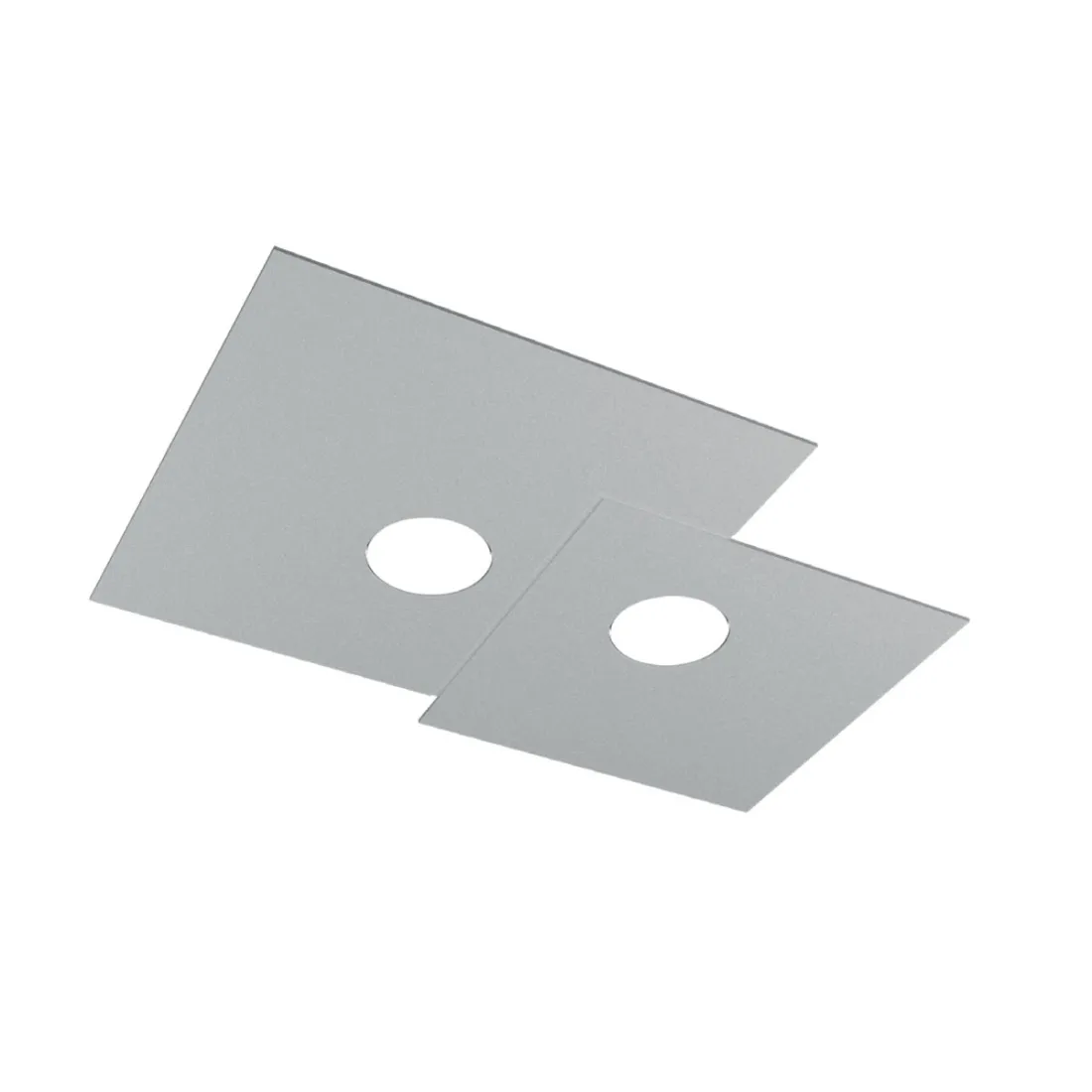 Plafonnier rectangulaire en métal blanc à led, 2 lumières, plat.