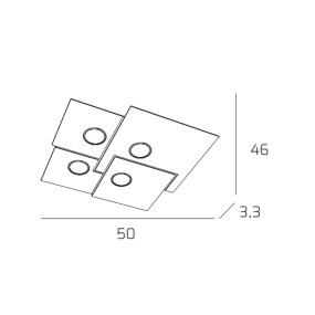 Moderne Deckenleuchte Top Light PLATE 1129 PL4 Gx53 LED