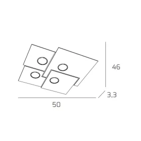 Plafonnier moderne Top Light PLATE 1129 PL4 Gx53 LED