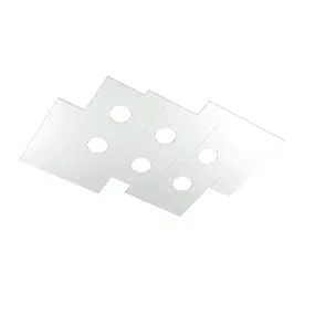 Rechteckige Deckenleuchte aus weißem Metall mit LED, flach 220V.