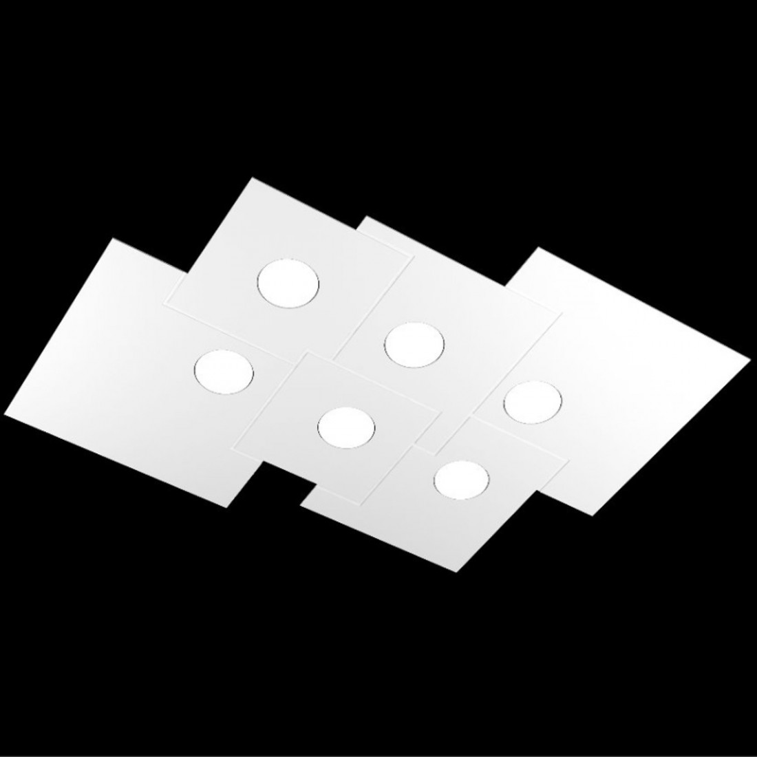Rechteckige Deckenleuchte aus weißem Metall mit LED, flach 220V.