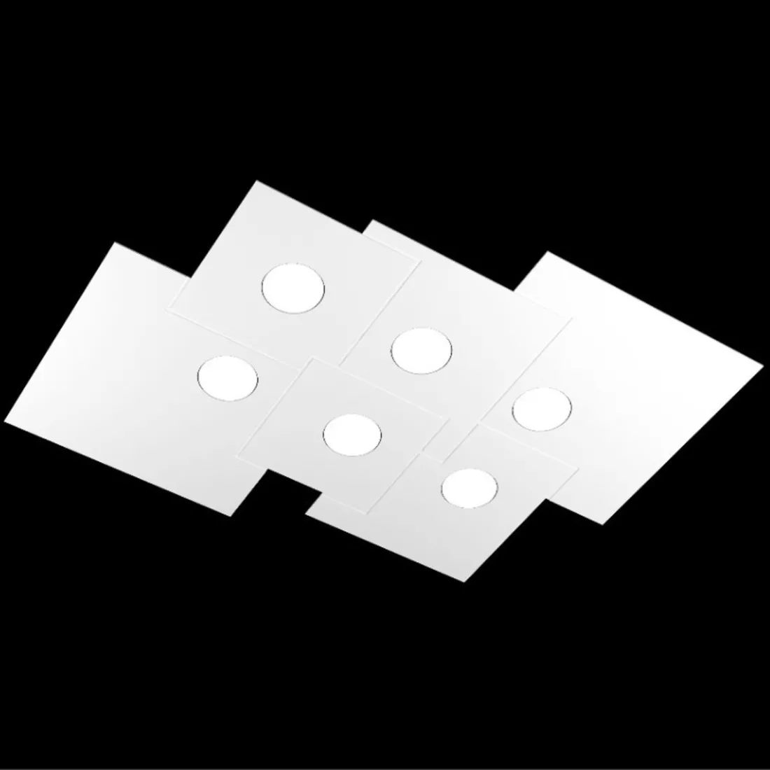 Rechteckige Deckenleuchte aus weißem Metall mit LED, flach 220V.