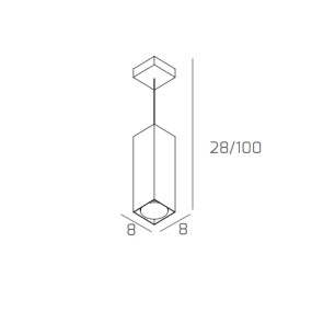 Calata Cubo modern, GX53, LED-Bajonettanschluss, quadratisches Metall.