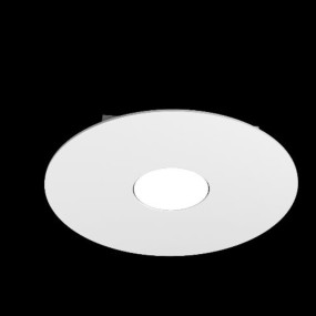 Plafonnier rond en métal blanc avec led 1 lumière, plat.