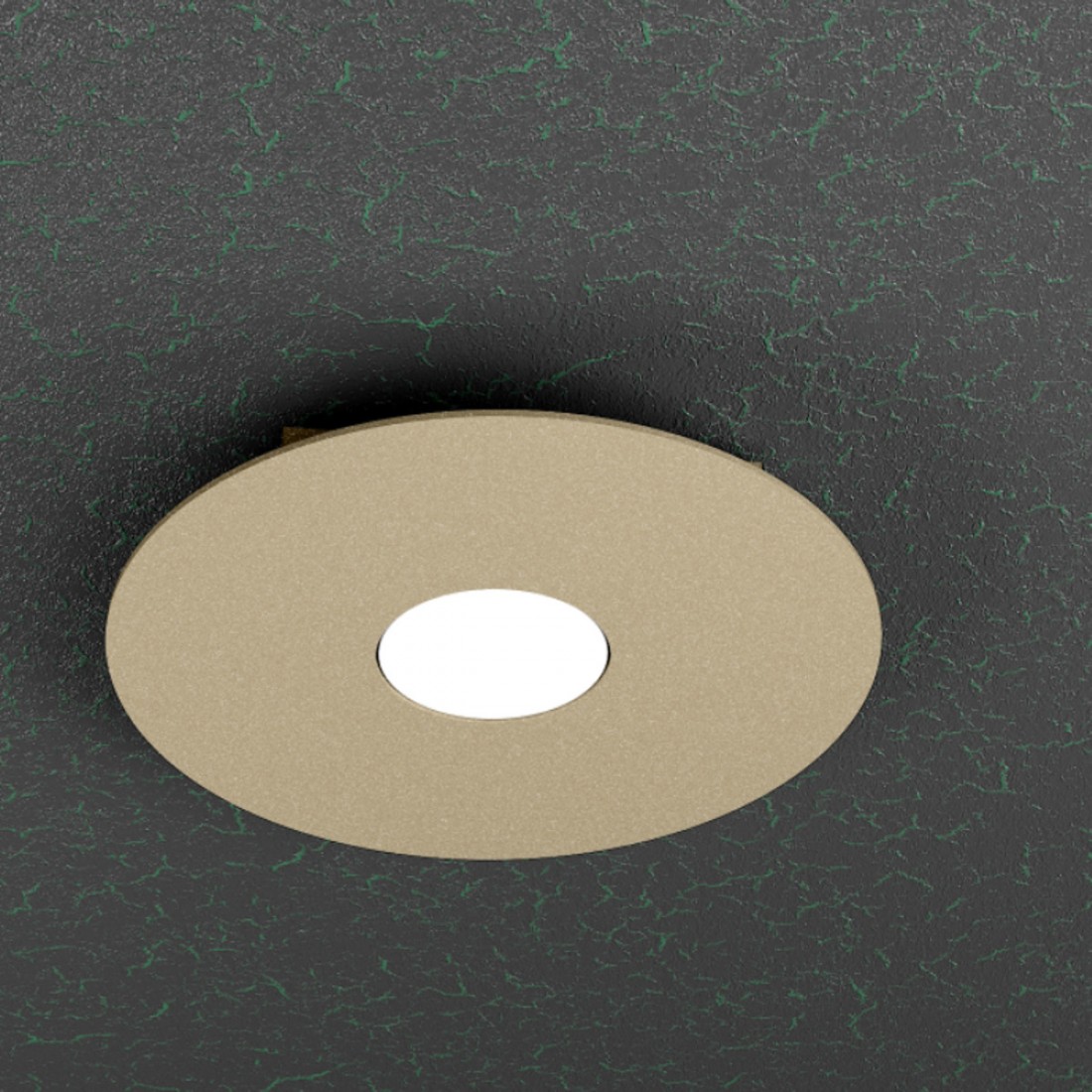 Runde Deckenleuchte aus weißem Metall mit LED 1 Licht, flach.