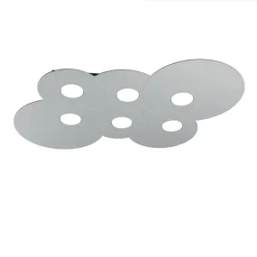 Cloud Deckenleuchte aus weißem Metall mit LED, 6-flammig, flach.
