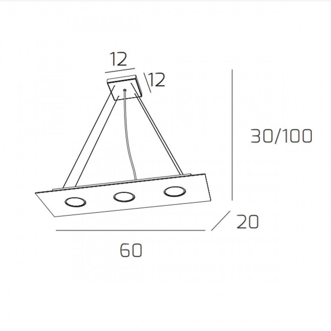 Rechteckiger weißer LED-Kronleuchter aus Metall, 2 Lichter ohne Treiber.