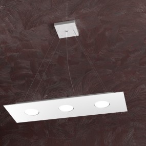 Rechteckiger weißer LED-Kronleuchter aus Metall, 5 Lichter ohne Treiber.