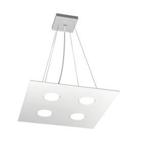 Quadratischer weißer LED-Kronleuchter aus Metall, 6 Lichter ohne Treiber.