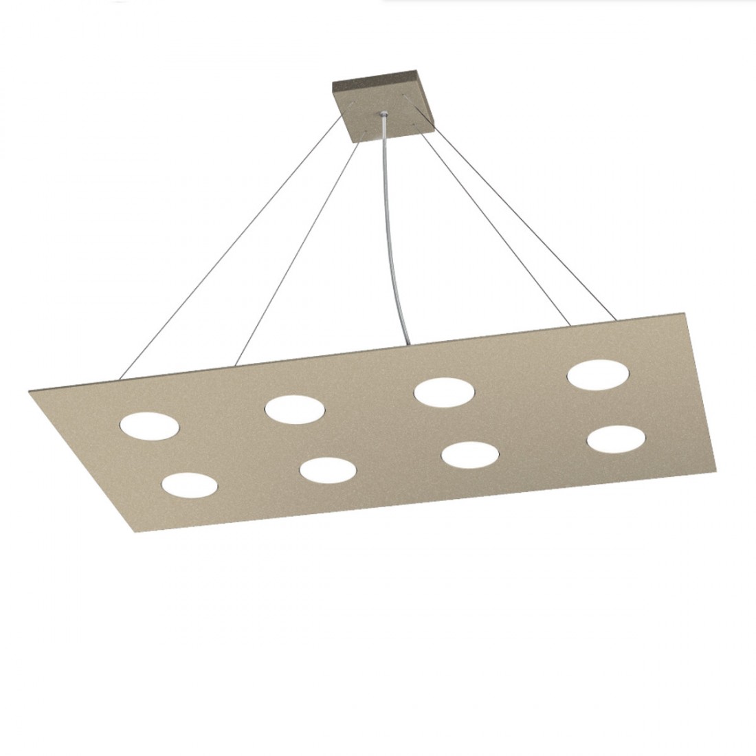 Lustre led rectangulaire en métal blanc, 11 lumières sans conducteur.