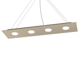 Rechteckiger weißer LED-Kronleuchter aus Metall, 4 Lichter ohne Treiber.
