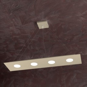 Lustre led rectangulaire en métal blanc, 7 lumières sans conducteur.