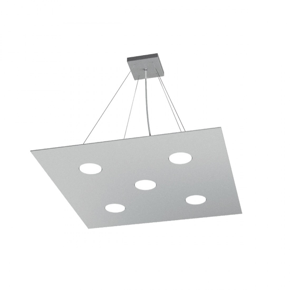 Lustre led carré en métal blanc, 7 lumières sans conducteur.