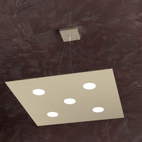 Lustre led carré en métal blanc, 7 lumières sans conducteur.