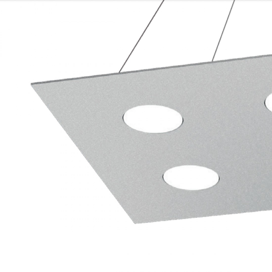 Lustre led rectangulaire en métal blanc, 6 lumières sans conducteur.