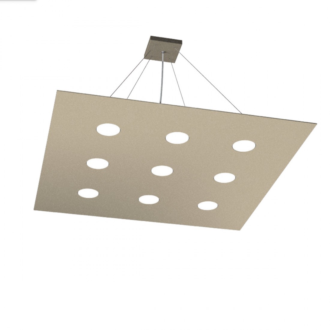 Lustre led rectangulaire en métal blanc, 8 lumières sans conducteur.