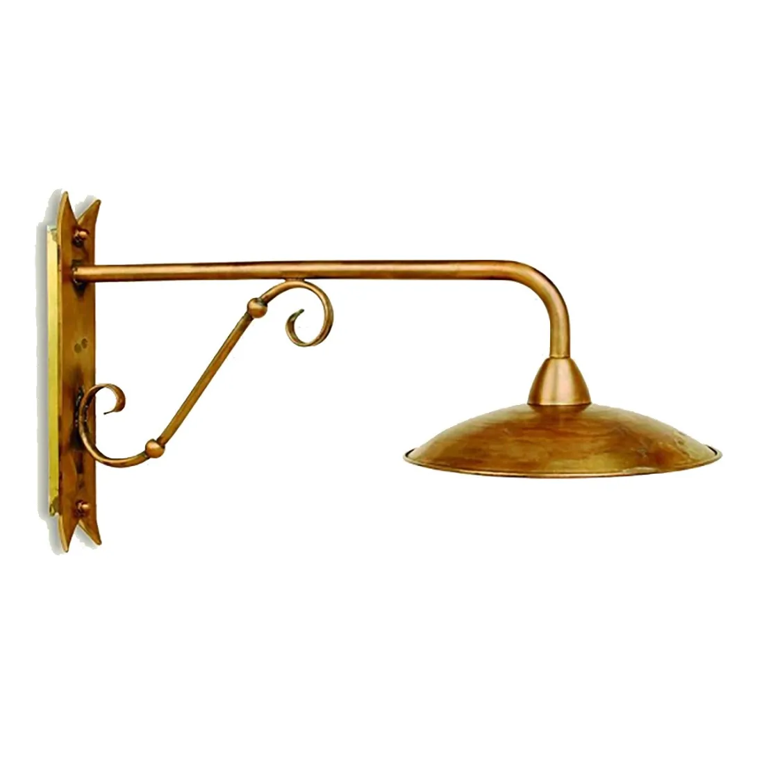 Wandleuchte BA-SONNY 30 große Curl Stopped Messing Wandleuchte Außen E27 IP43