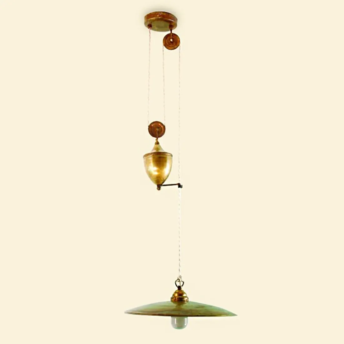 Gleitschiene BA-ELISALI 35 rustikale Aufhängung innen Messing E27