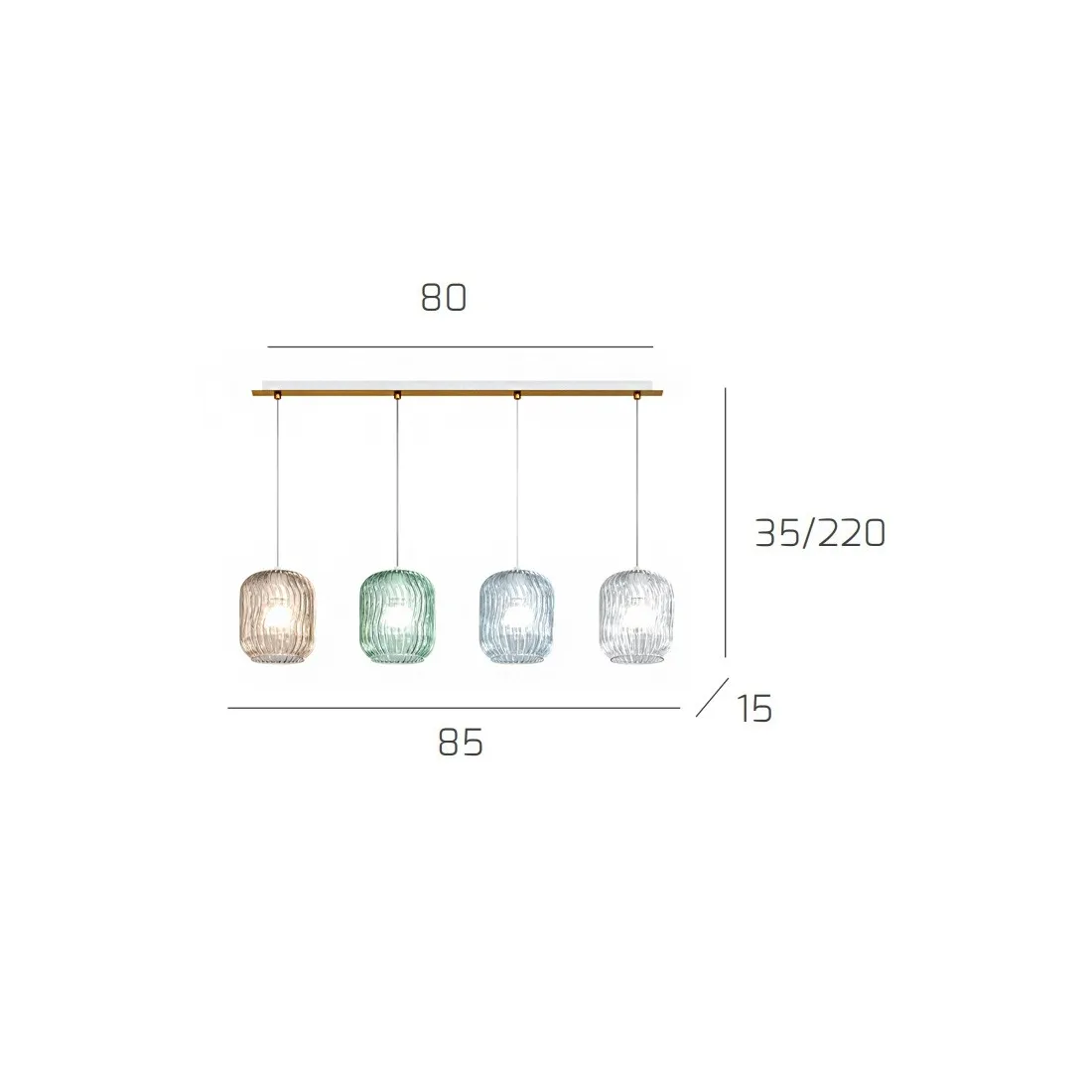 Lustre moderne Top Light TENDER 1181 OS S4 R MC E27 LED