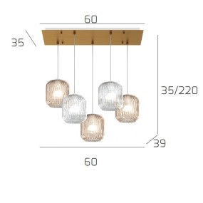 Plafoniera classica Top Light TENDER 1181 OS S5 R TA E27 LED