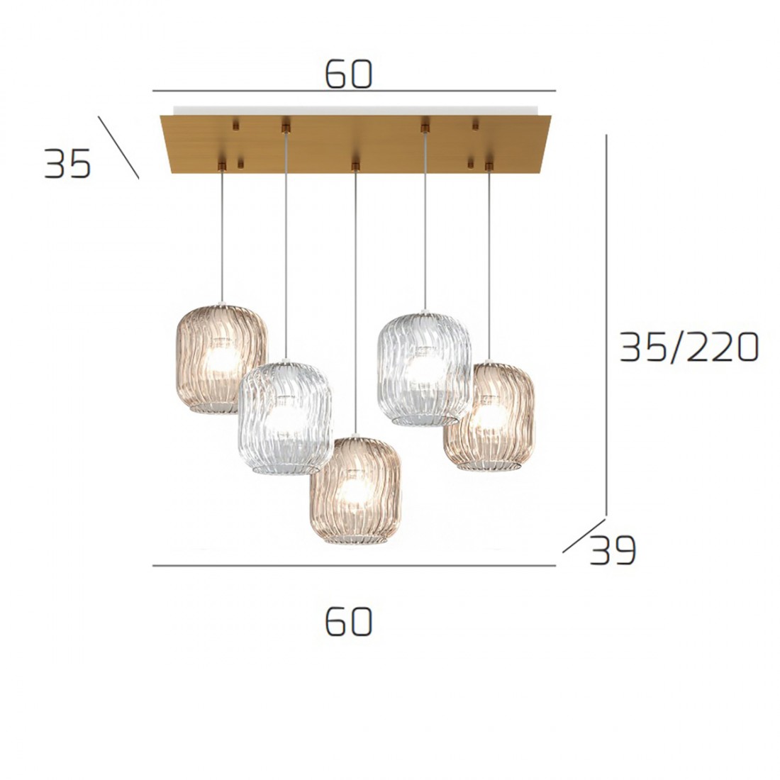 Plafoniera classica Top Light TENDER 1181 OS S5 R TA E27 LED