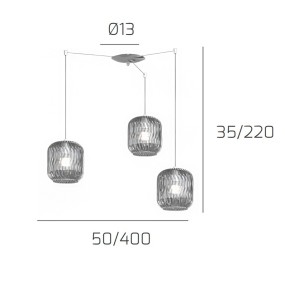 Lustre moderne Top Light TENDER 1181 CR S3 S FU E27 LED