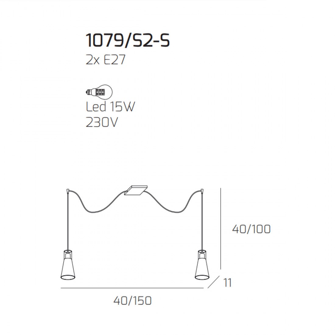 Lampadario CONE 1079 S2 Top Light