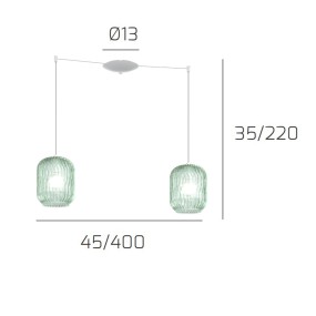 Lustre moderne Top Light TENDER 1181 BI S2 S VE E27 LED