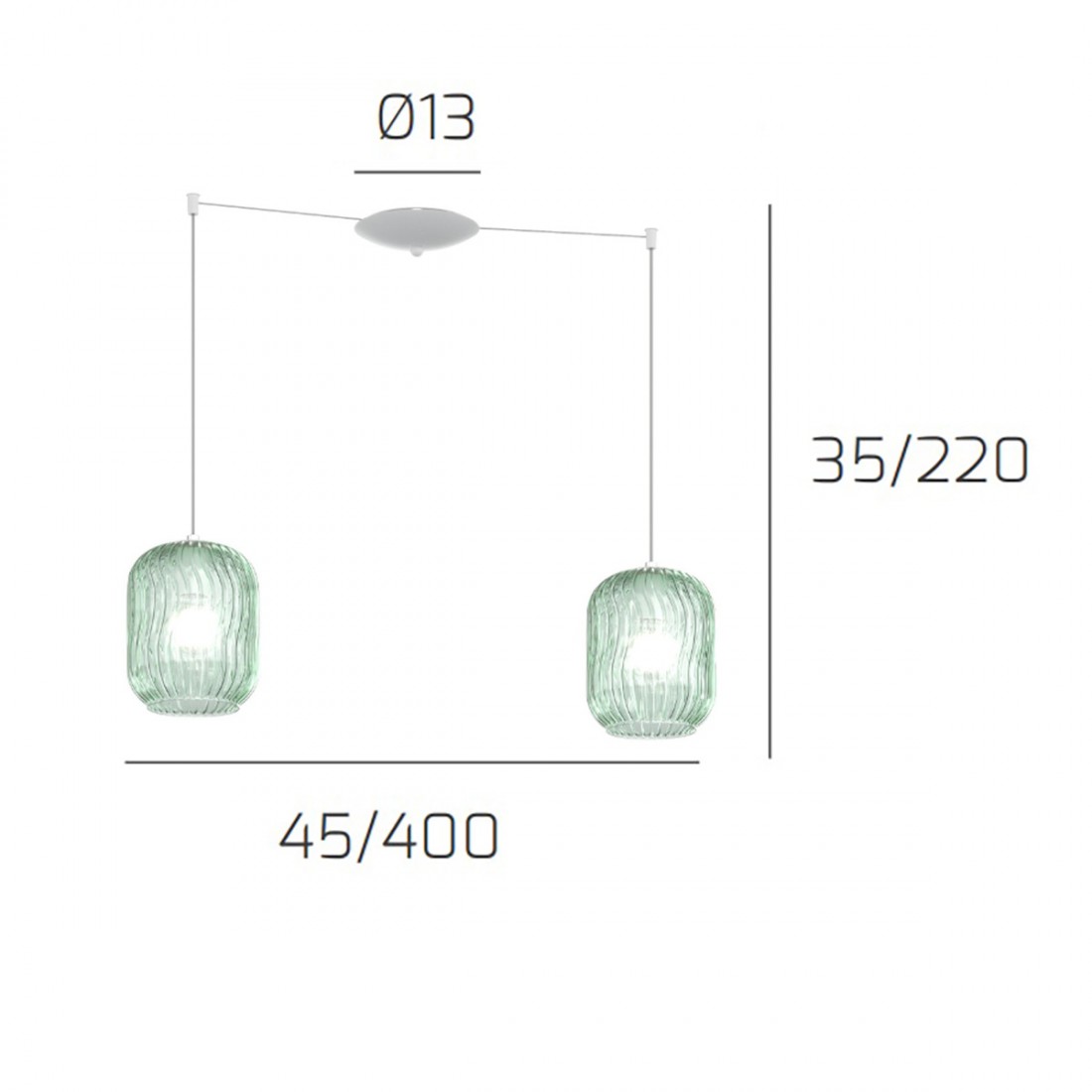 Lampadario moderno Top Light TENDER 1181 BI S2 S VE E27 LED