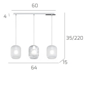 Lustre moderne Top Light TENDER 1181 CR S3 R BT E27 LED