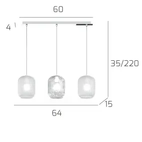 Lustre moderne Top Light TENDER 1181 CR S3 R BT E27 LED