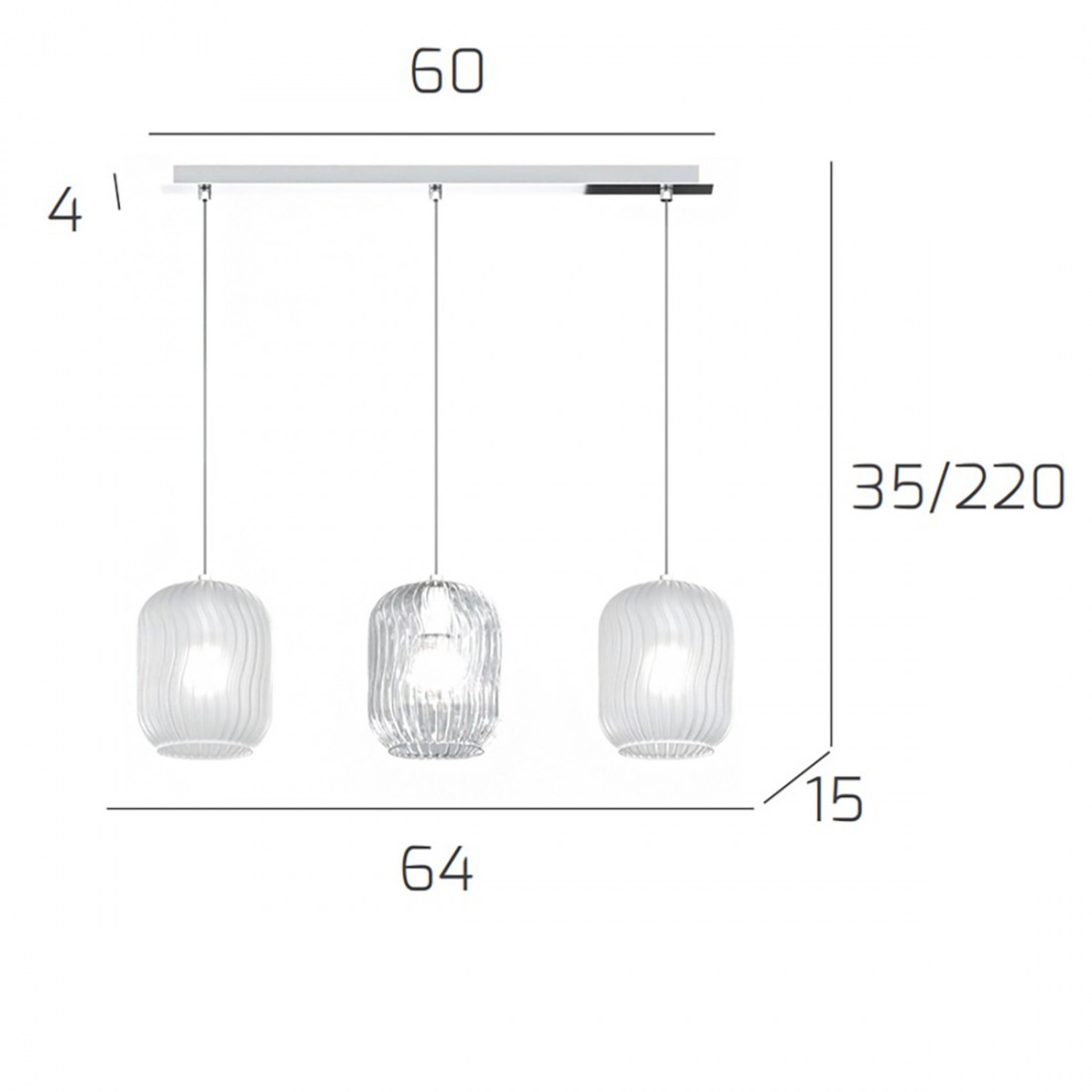 Lampadario moderno Top Light TENDER 1181 CR S3 R BT E27 LED