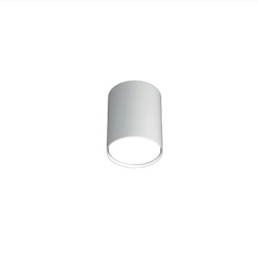 Plafonnier rond, cylindre en métal blanc, sable ou gris. LED.
