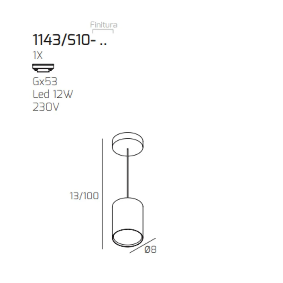 Sospensione SHAPE 1143 S10 Top Light