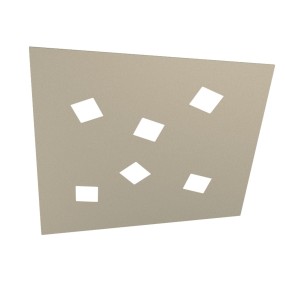 Plafonnier carré moderne, blanc, sable, gris métal, led GX53.