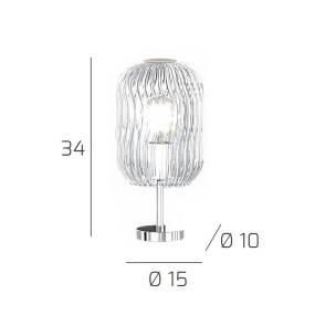 Lampe de table moderne Top Light TENDER 1181 CR P TR E27 Lampe de table en verre LED