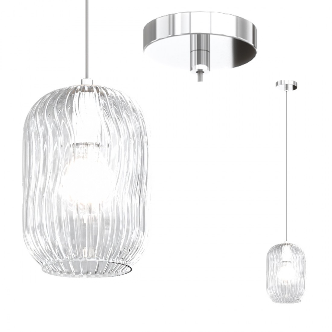 Lustre moderne Top Light TENDER 1181 CR S1 E27 LED