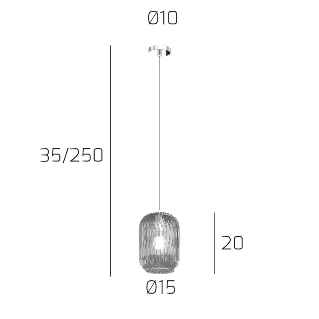 Lampadario moderno Top Light TENDER 1181 CR S1 E27 LED