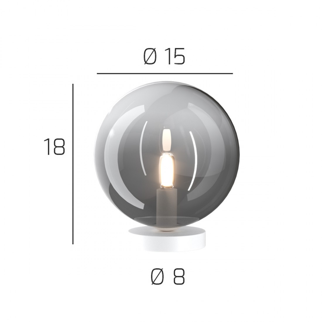 Abat-jour moderna Top Light ECLIPSE 1184 BI P FU