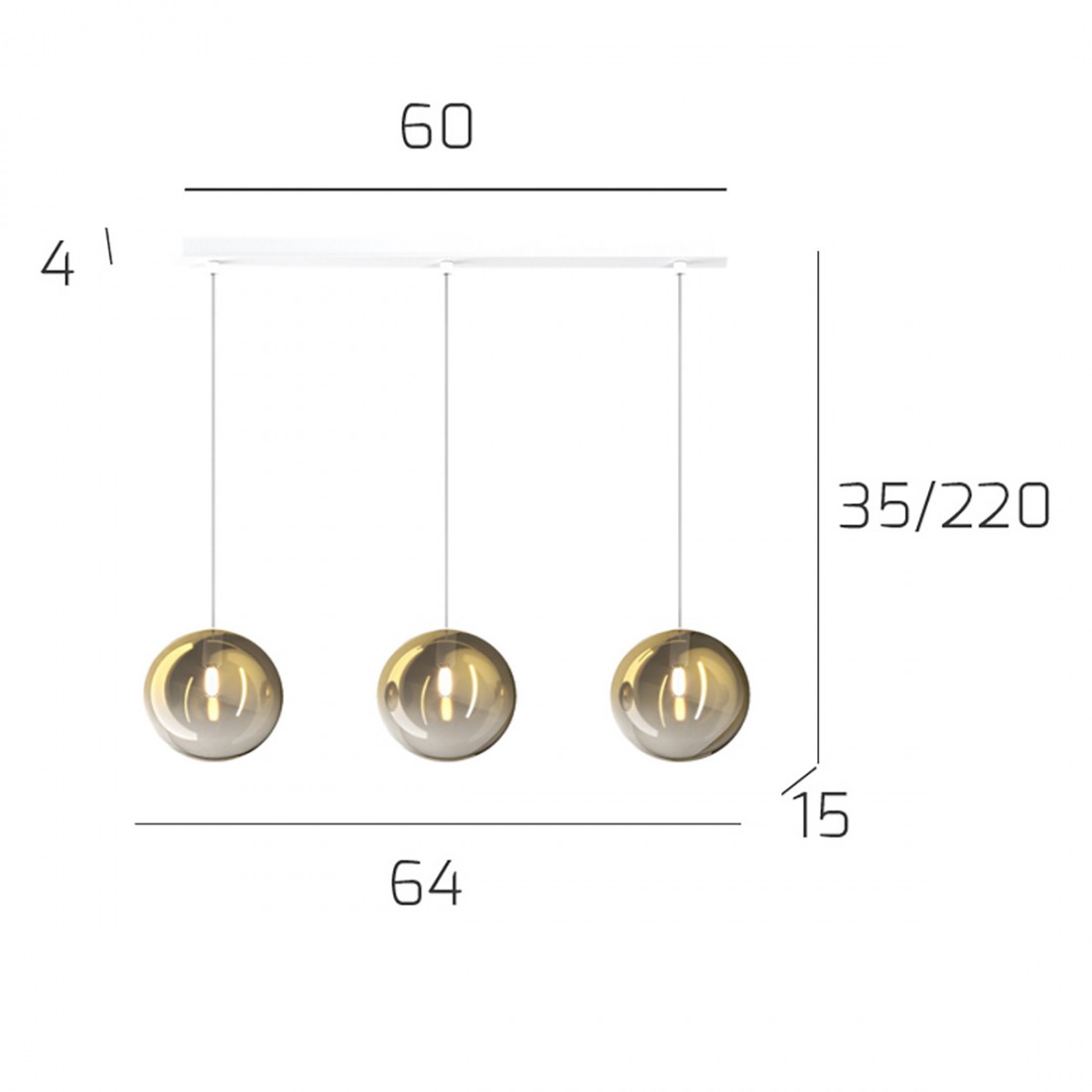 Lustre moderne Top Light ECLIPSE 1184 S3 G9 LED