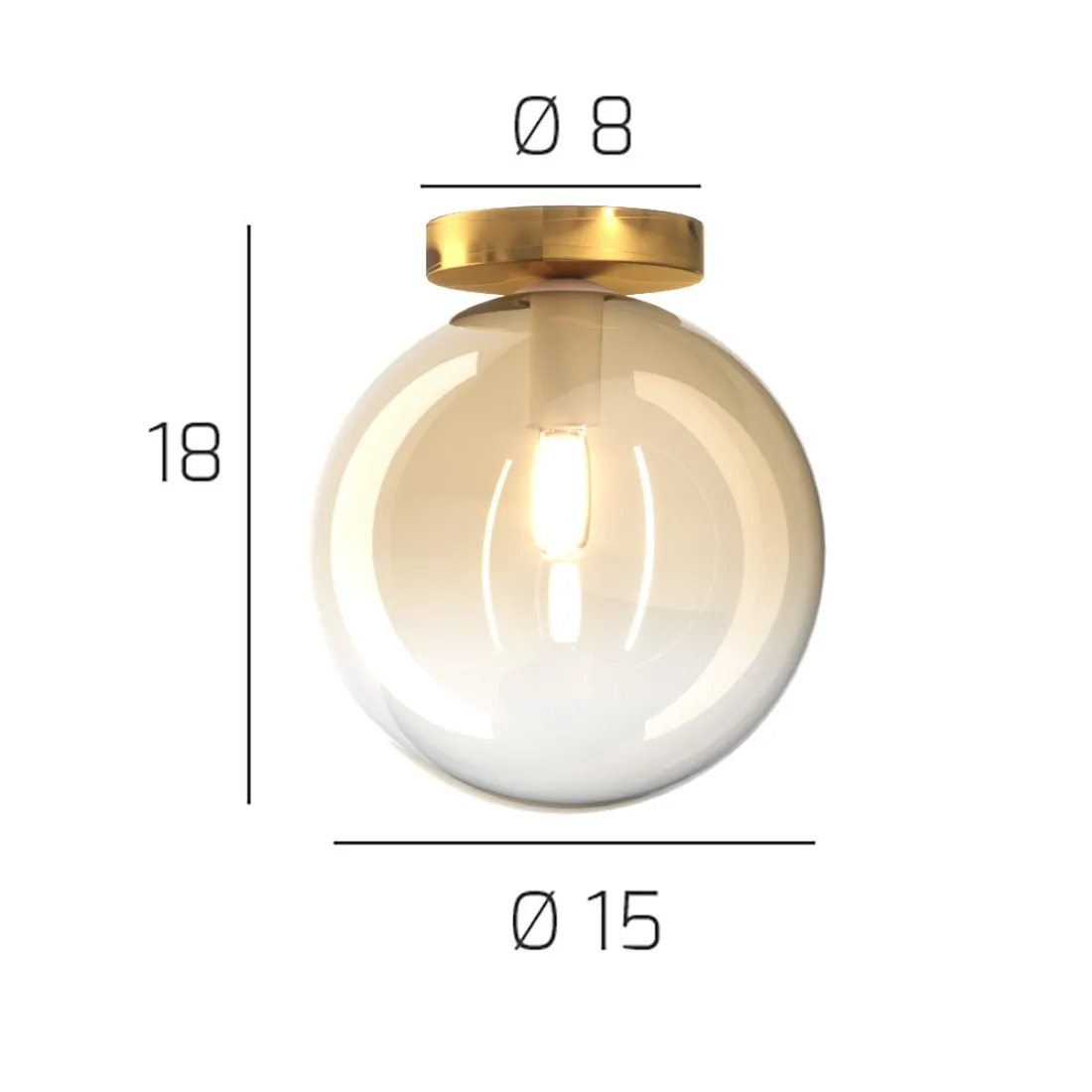 Plafonnier classique Top Light ECLIPSE 1184 OS PL1 AM G9 LED