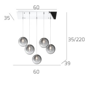 Moderne Deckenleuchte Top Light ECLIPSE 1184 CR S5 R FU G9 LED