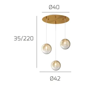 Plafonnier classique Top Light ECLIPSE 1184 OS S3 T AM G9 LED