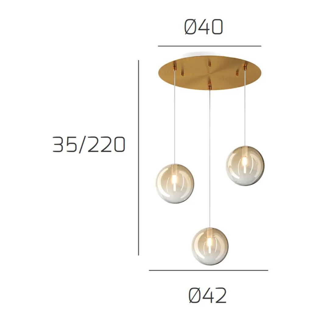 Plafonnier classique Top Light ECLIPSE 1184 OS S3 T AM G9 LED