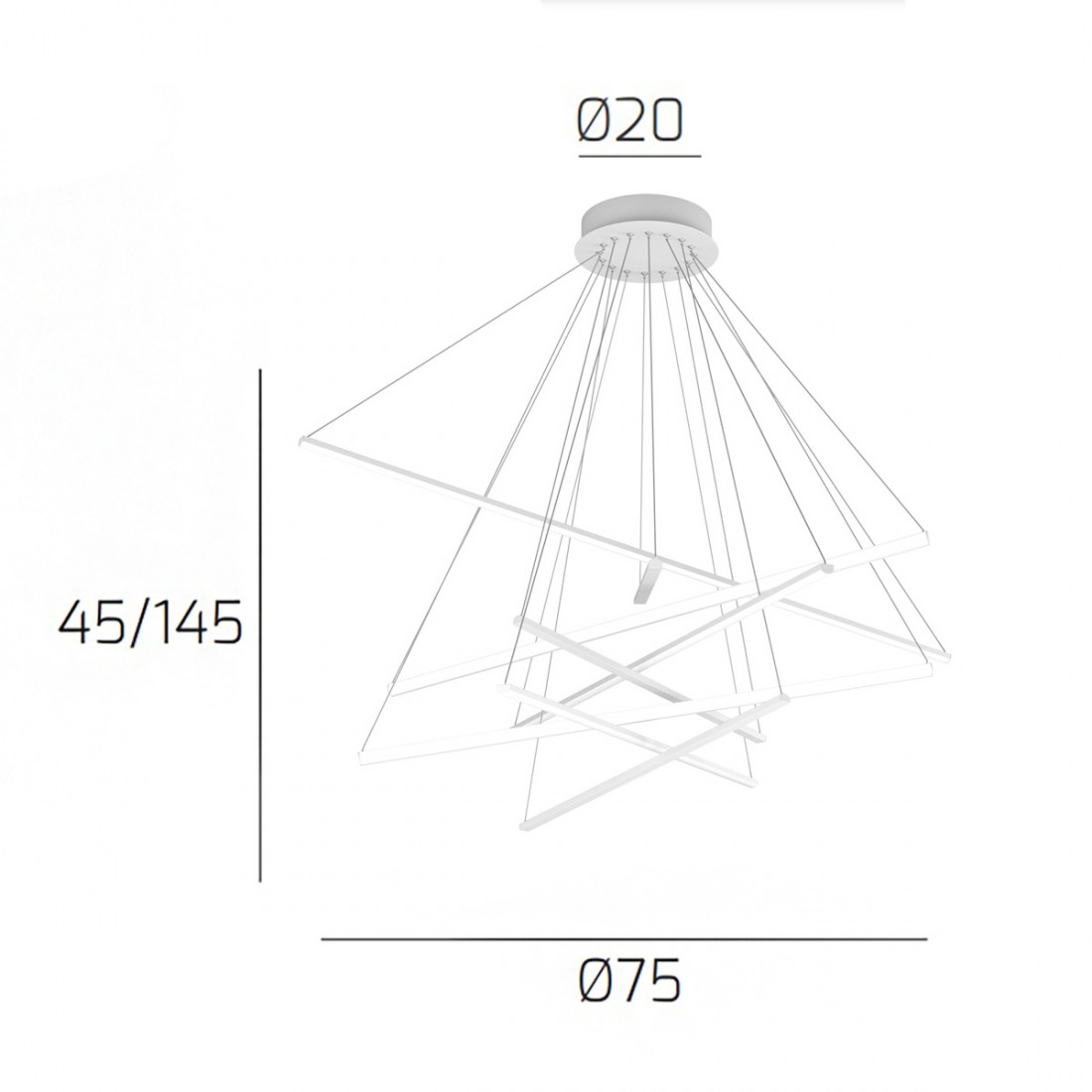 Top Light DNA 1182 S80 araña moderna blanca