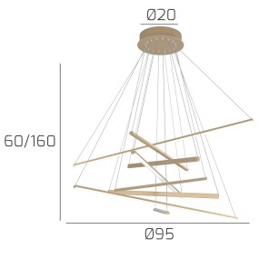 Lampadario classico oro Top Light DNA 1182 S100 GO