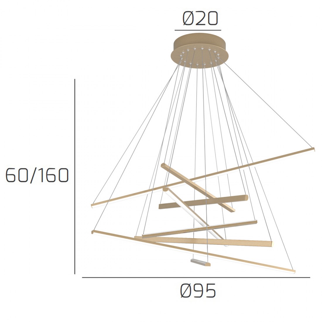 Lampadario classico oro Top Light DNA 1182 S100 GO