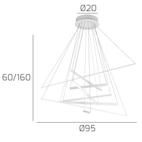 Moderner weißer Kronleuchter Top Light DNA 1182 S100 BI